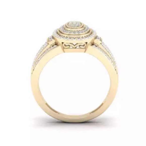 NEW Round Full Rhinestones Engagement Ring - Picture 3 of 9